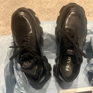 Prada Women's Black Chunky Sole Oxfords